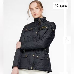 NWOT Barbour Women's Quilted Black Utility Jacket Sz 2
